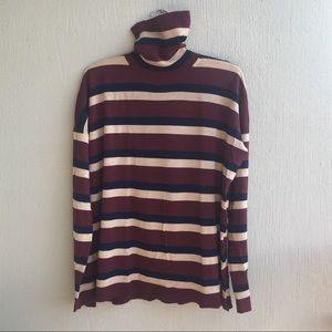 JCrew “Boyfriend” Striped Turleneck